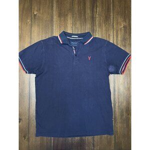 Denim & Flower Polo‎ Shirt Mens Large Ricky Singh Blue  Golf